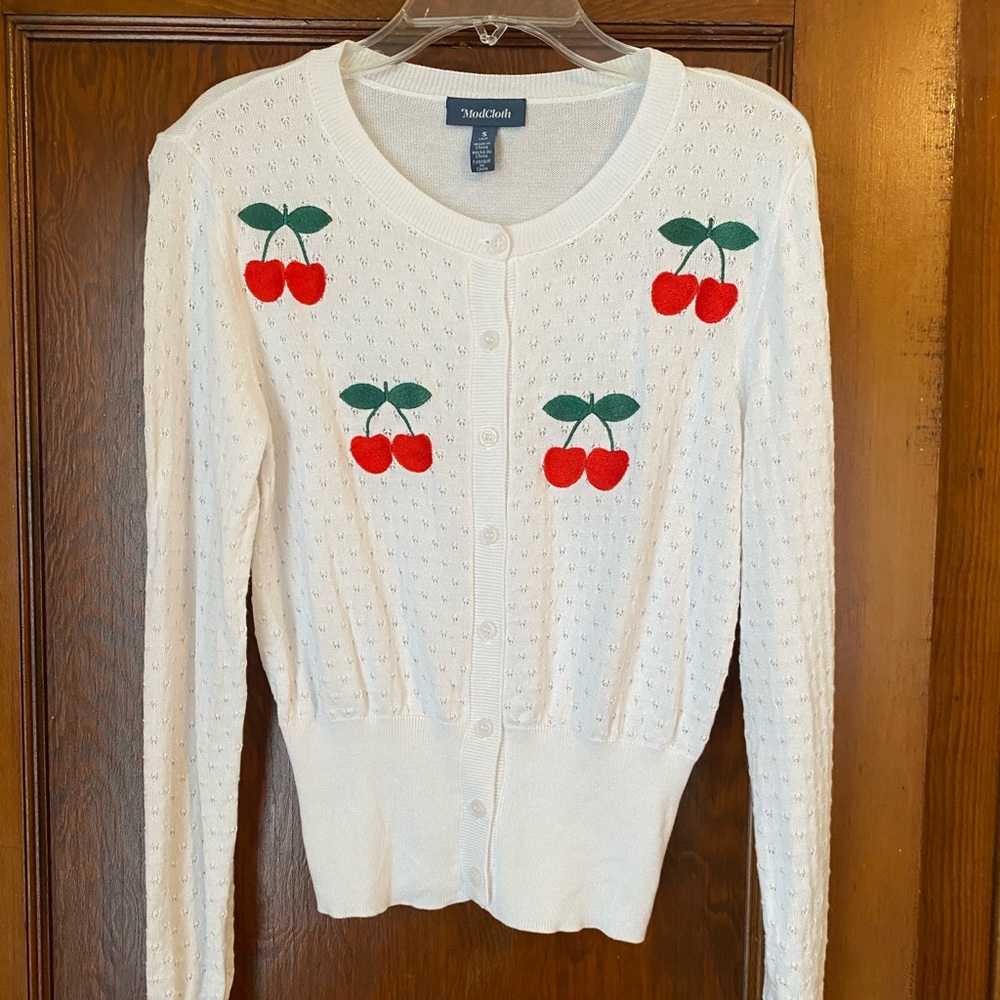 ModCloth Cherries Cardigan